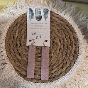 $5 bundled 🆕 Pink Leather Feather Earrings